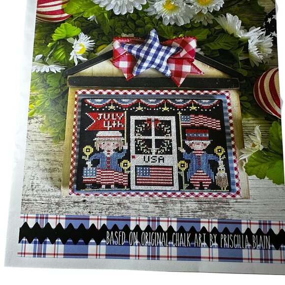 Patriotic Pair July 4th aDOORables Patriotic Pair Cross Stitch Pattern USA NEW - Picture 2 of 3